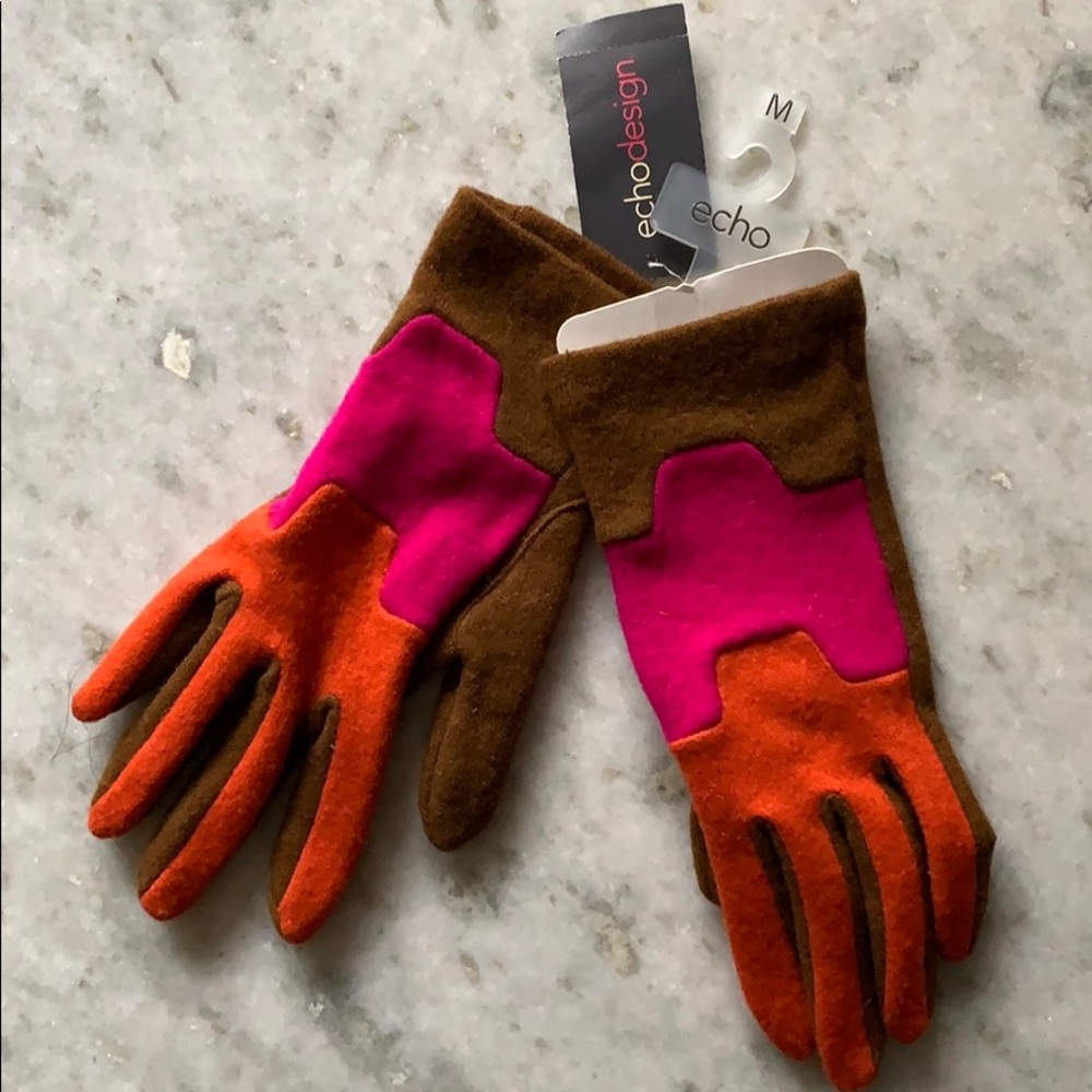 Echo design Colorblock wool gloves